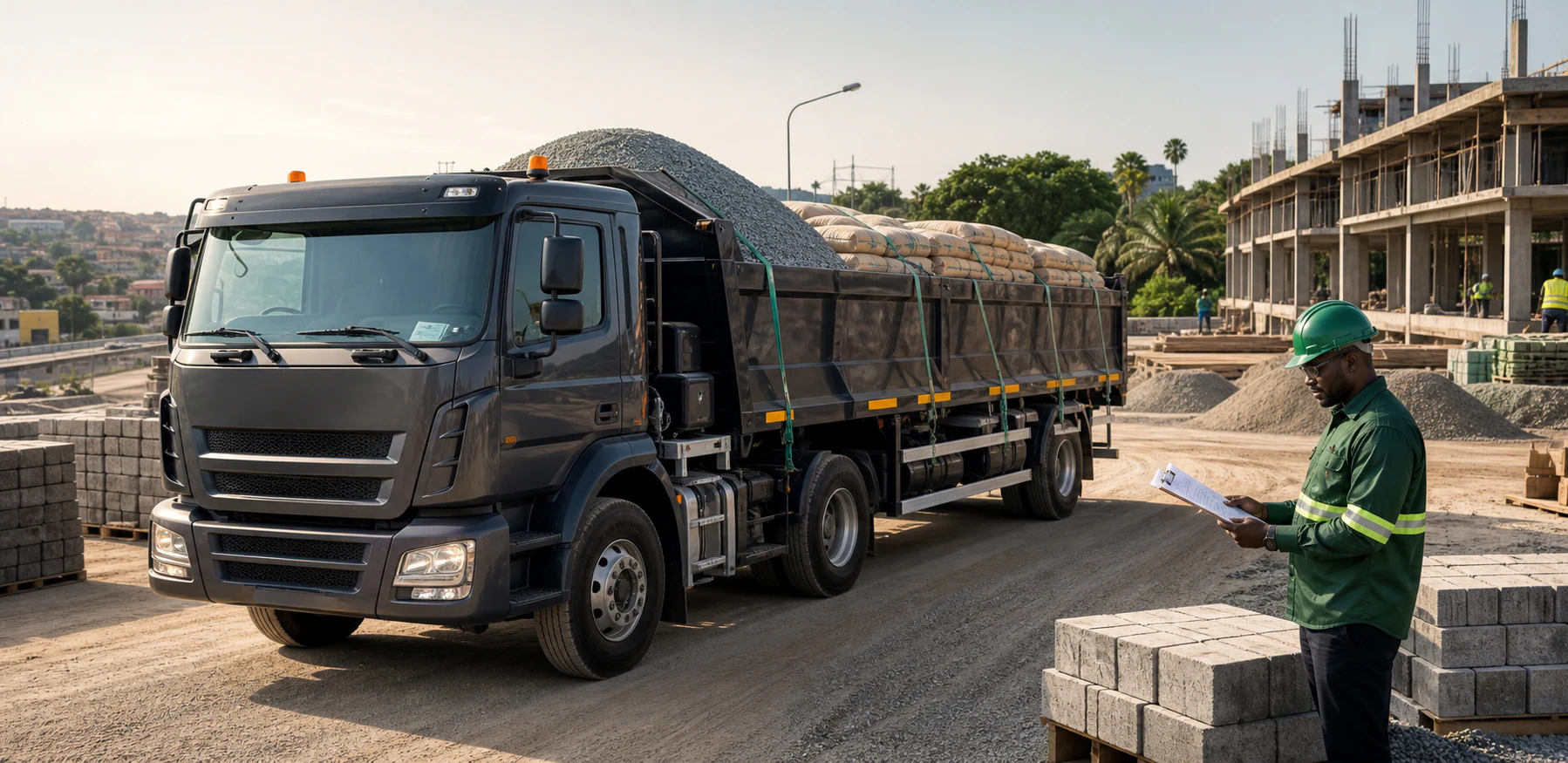 Building-material haulage by Godsfield Services